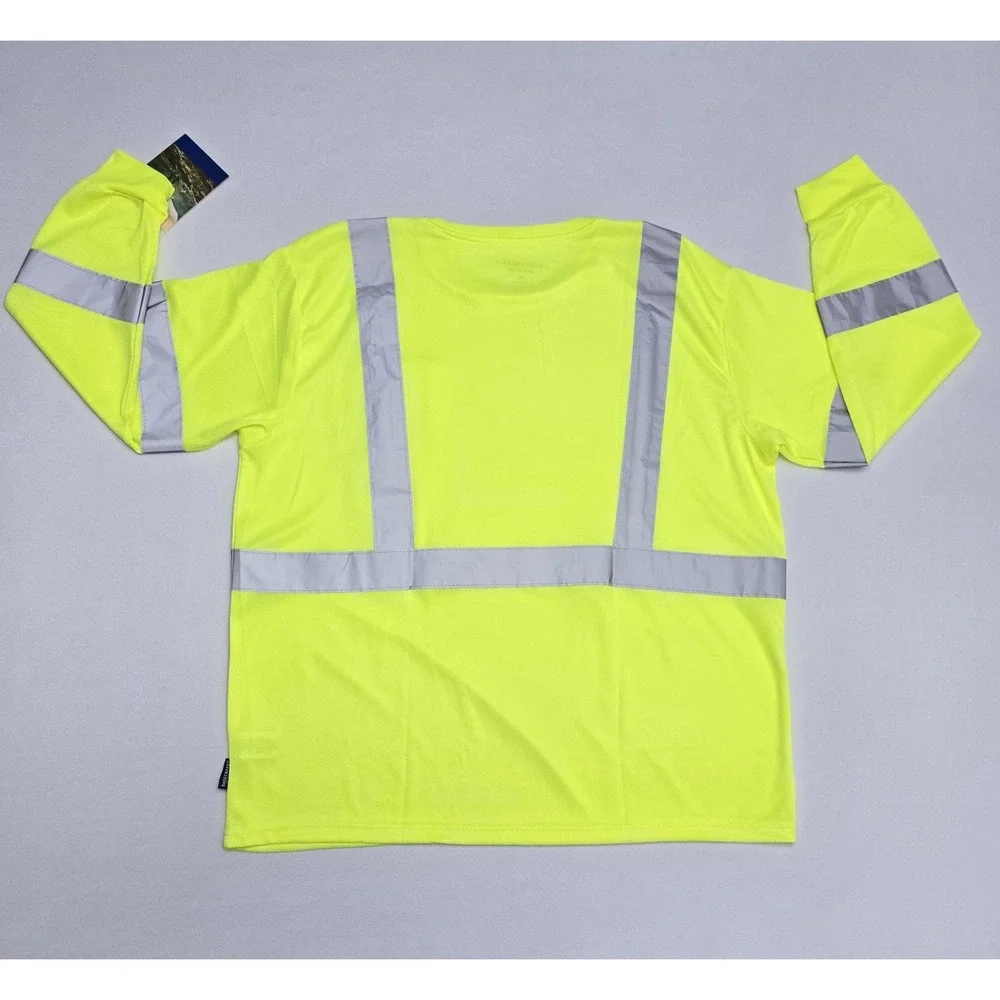 Bass Creek Outfitters Hi Vis Long Sleeve Shirt Neon Yellow Class 3 2XL BO451167